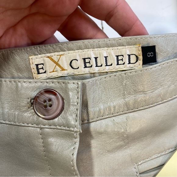 Excelled Grayish 100% Leather Vintage High Rise Motorcycle Inspired Pants NWT 8 - Picture 8 of 16